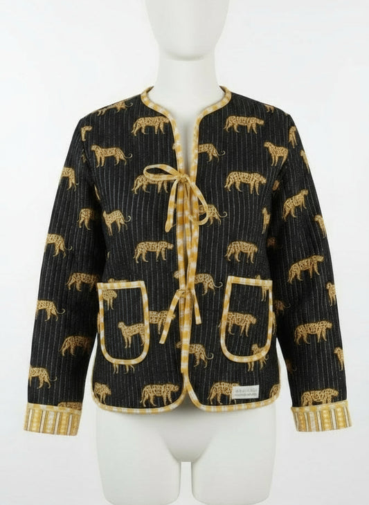 Veste léopard noire