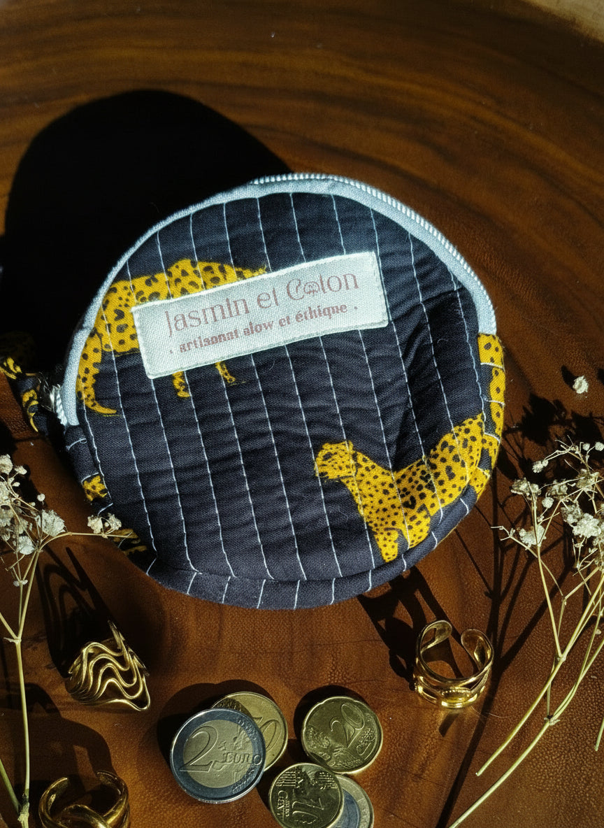 Black Leopard Coin Bag