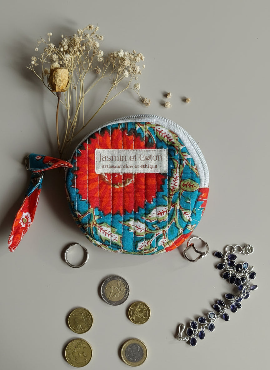 Red Flower Coin Bag