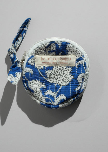 Navy Blue Floral Coin Bag