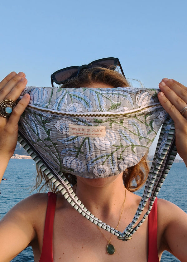 Sac banane bleu et vert