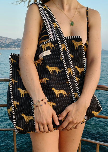 Sac léopard noir