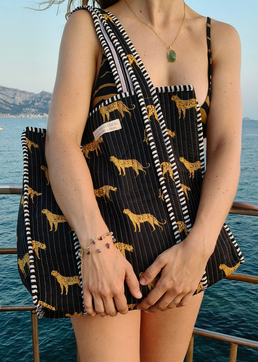 Sac léopard noir