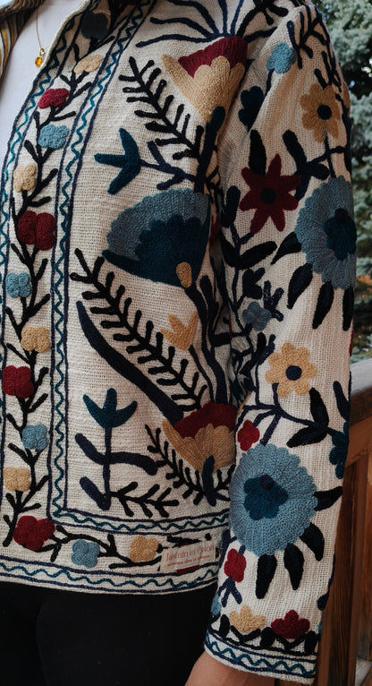 Veste brodée multicolore