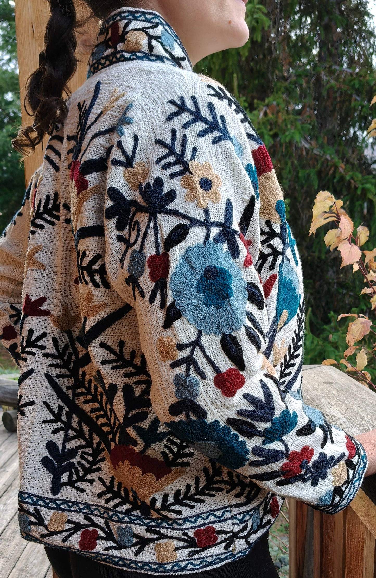 Veste brodée multicolore