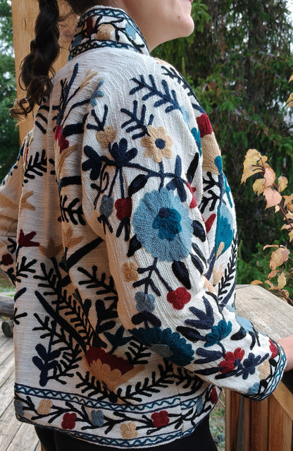 Veste brodée multicolore