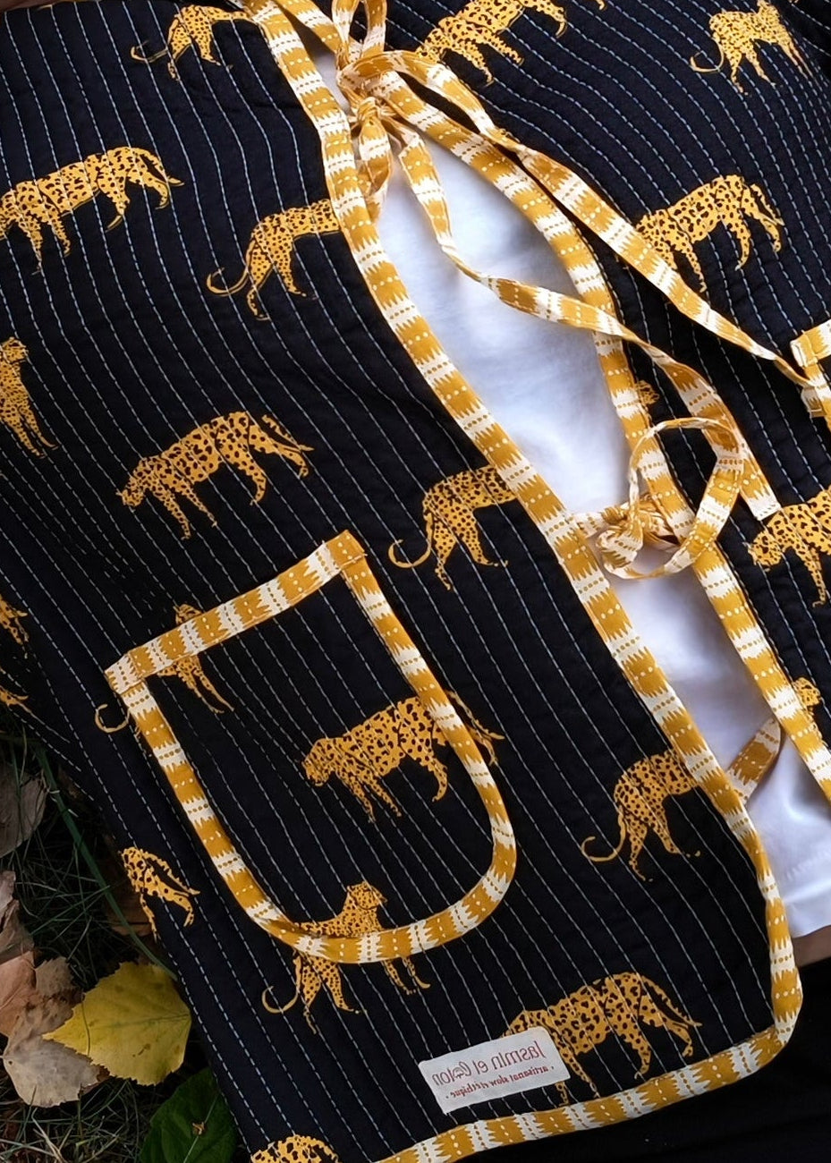 Veste léopard noire