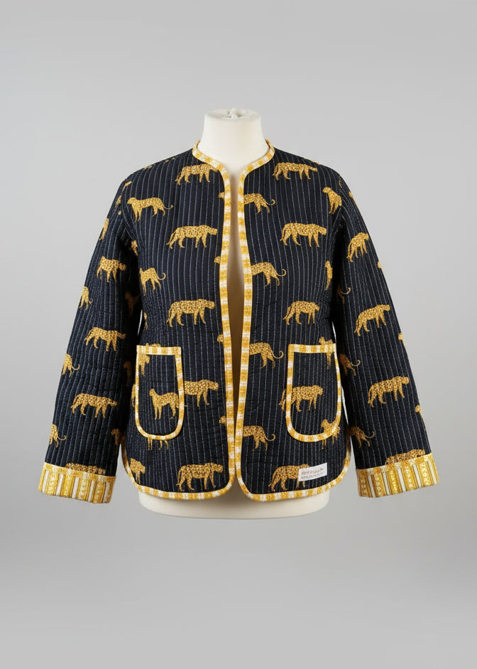 Veste léopard noire