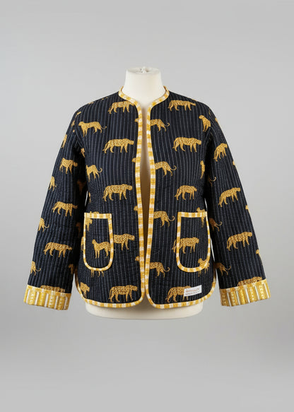 Veste léopard noire