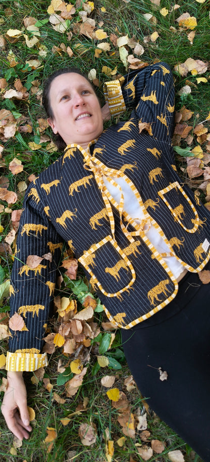 Veste léopard noire