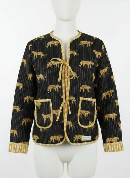 Veste léopard noire