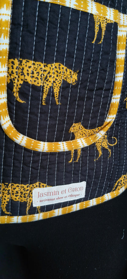 Veste léopard noire