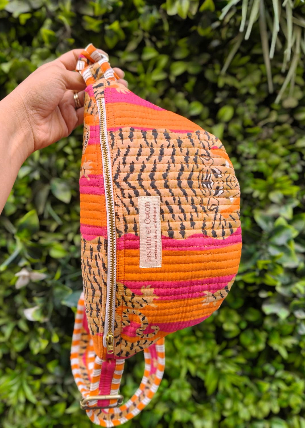 Orange Pink Tiger Fanny Pack