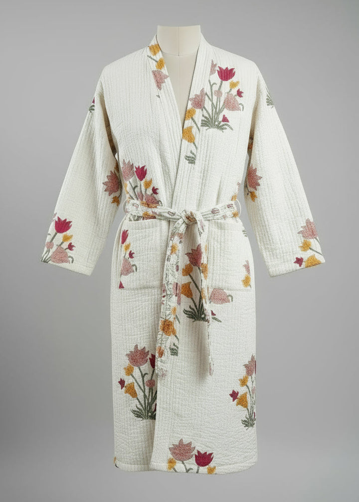 Kimono blanc en lurex