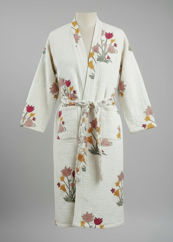Kimono blanc en lurex